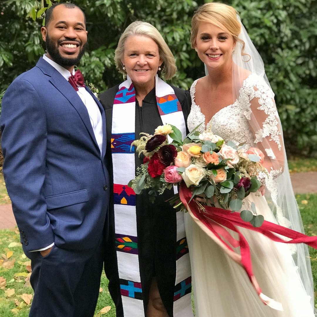 Wedding Officiant Heidi Gessner with Megan and Evan